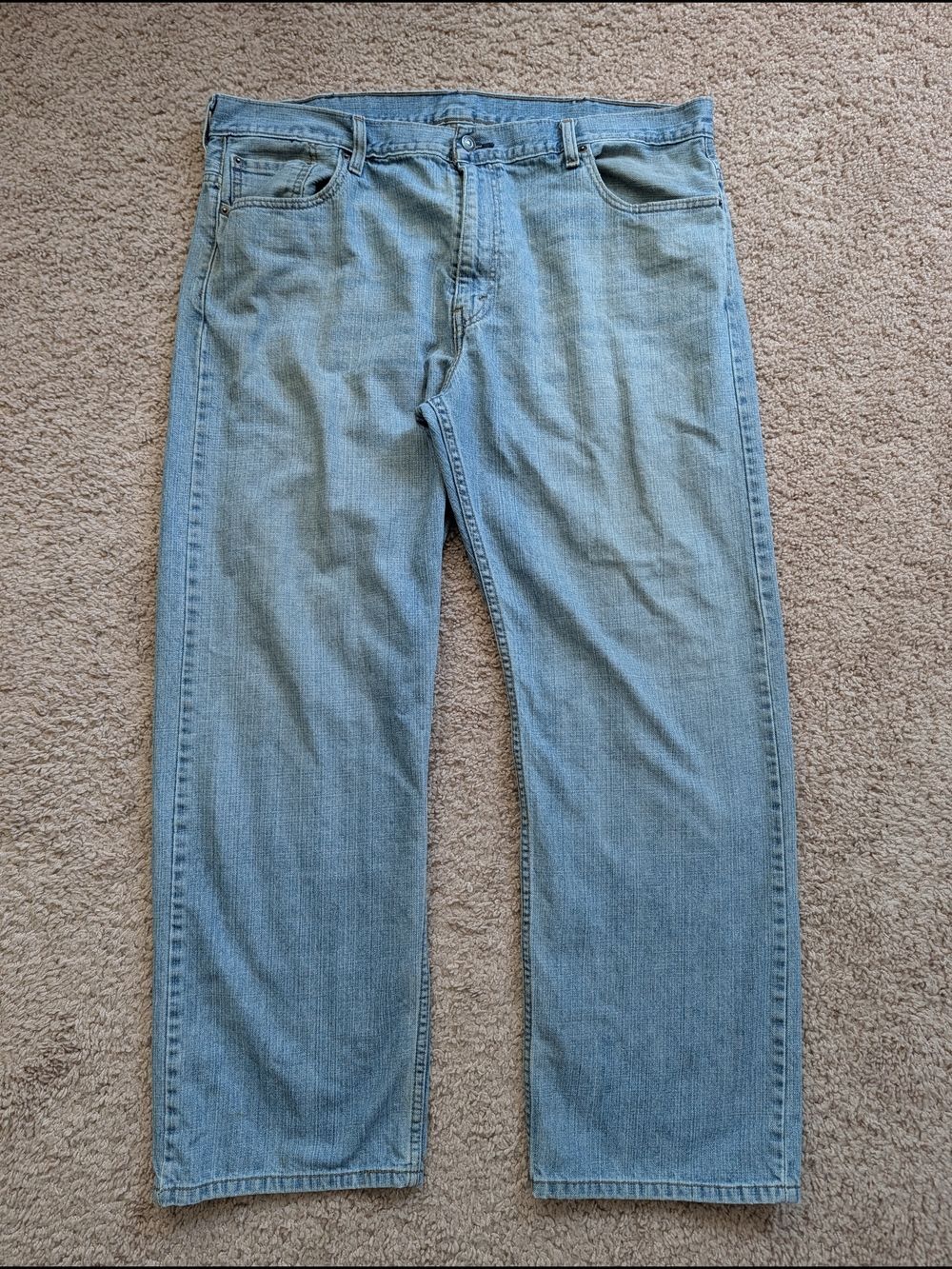 Levis Mens Light Wash Blue 569 Loose Straight Fit Denim Cotton Jeans Size 40x32 - Picture 2 of 12